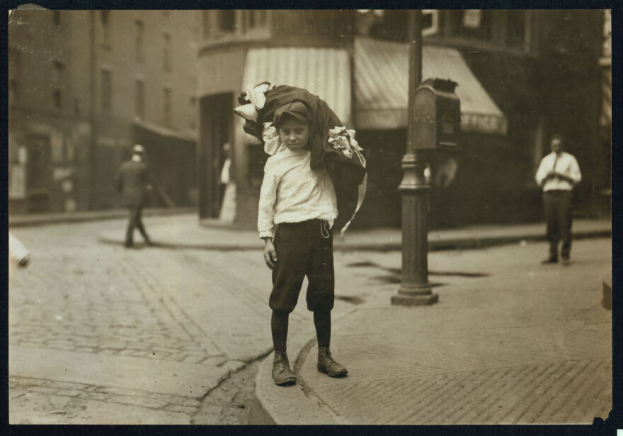 Boy Carrying Garments, Boston 1912